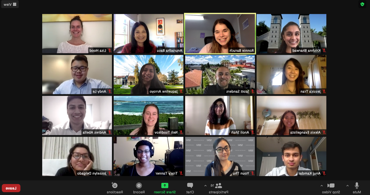 Global Innovation and Leadership students on Zoom